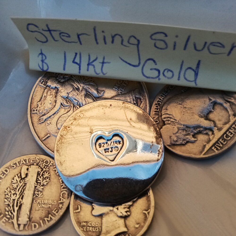 Sterling & 14kt Gold Angel Token - Picture 2 of 3
